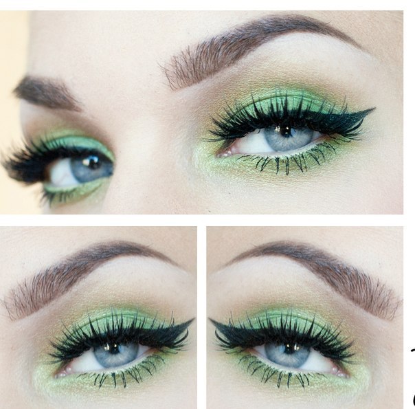 макияж с зелёными оттенками