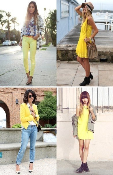 Уроки стиля: как и с чем носить вещи желтого цвета