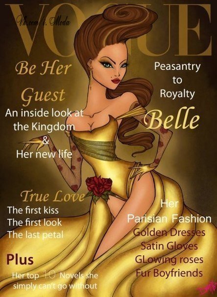 Принцессы Диснея на обложках журнала Vogue.