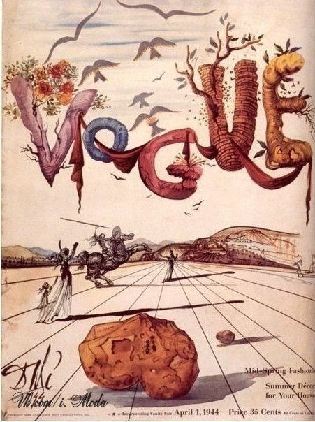 Уникальные обложки журнала Vogue, созданные легендарным художником Сальвадором Дали.